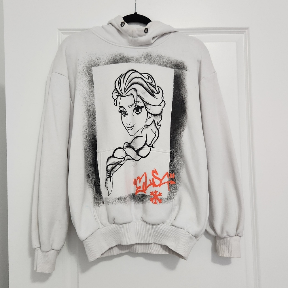 Zara X Disney white oversized sweatshirt hoodie